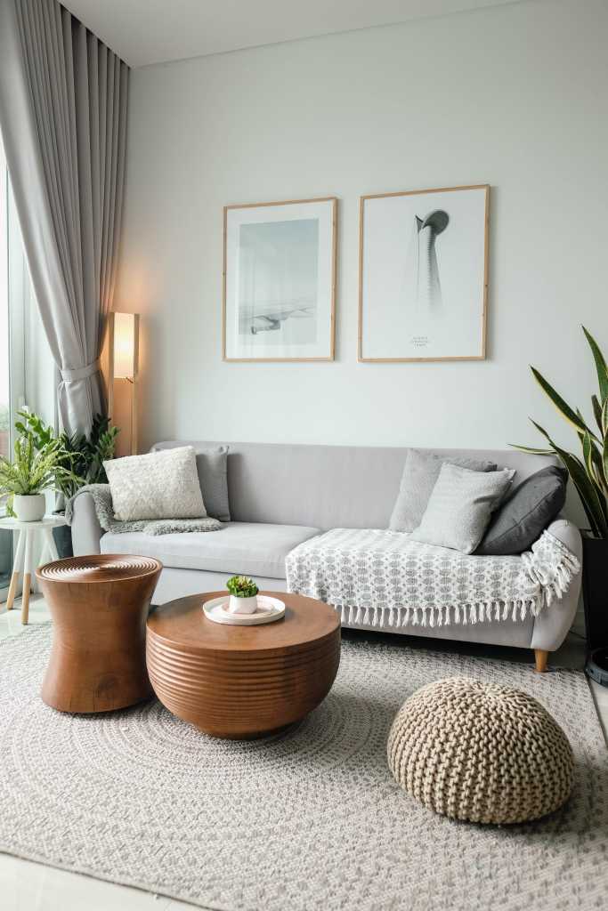 interior design living room sofa and coffee table light grey