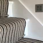 Installed Carpet on Stairs - with stair rods